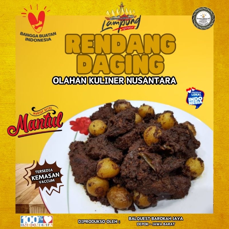 

Rendang Sapi Premium | 500 gram | 1 Kg | Kemasan Vaccum