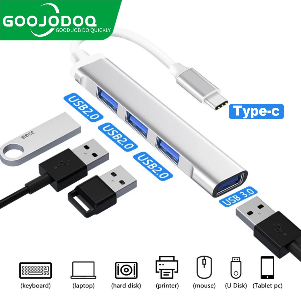 Goojodoq 4 in 1 TIPE Hub USB 3.0 Adapter Usb to USB Interface Docking Station | Suitable for PC/lapt