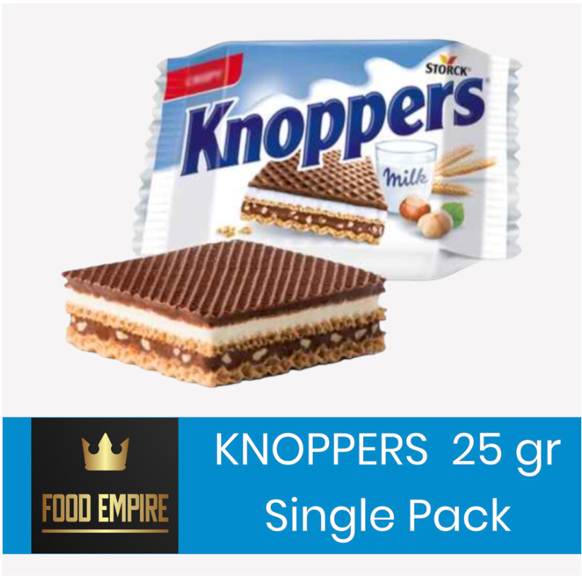 

STORCK KNOPPERS Single Pack 25 gram | Milk Hazelnut Wafer Bar