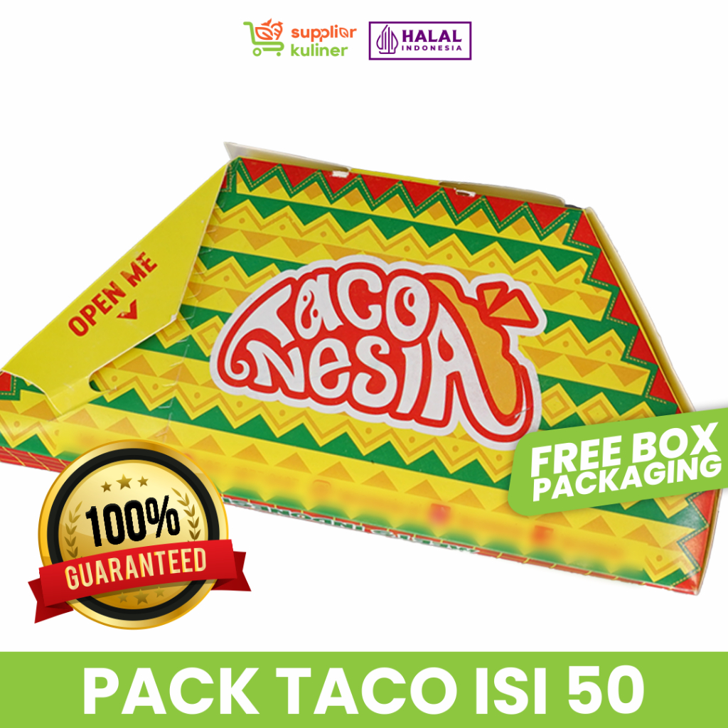 TACO BOX PAPER FOOD GRADE. / DUS TACO / PACK TACO ( BISA CUSTOM )