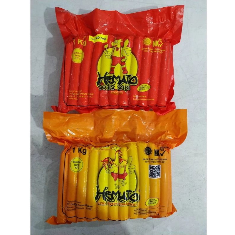 

hemato sosis ayam / sapi 1 kg 40 pcs