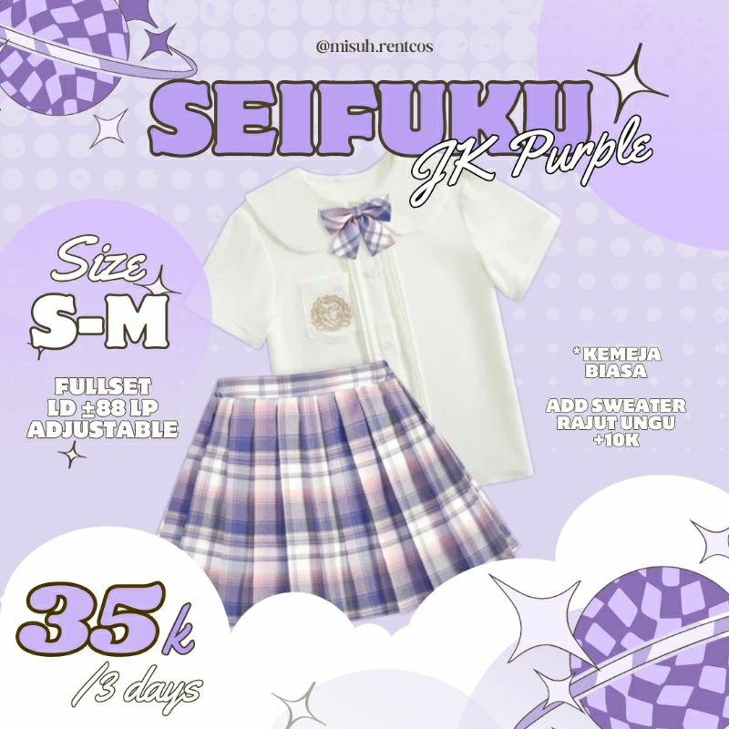 [RENTAL] SEIFUKU JK UNGU SWEATER RAJUT