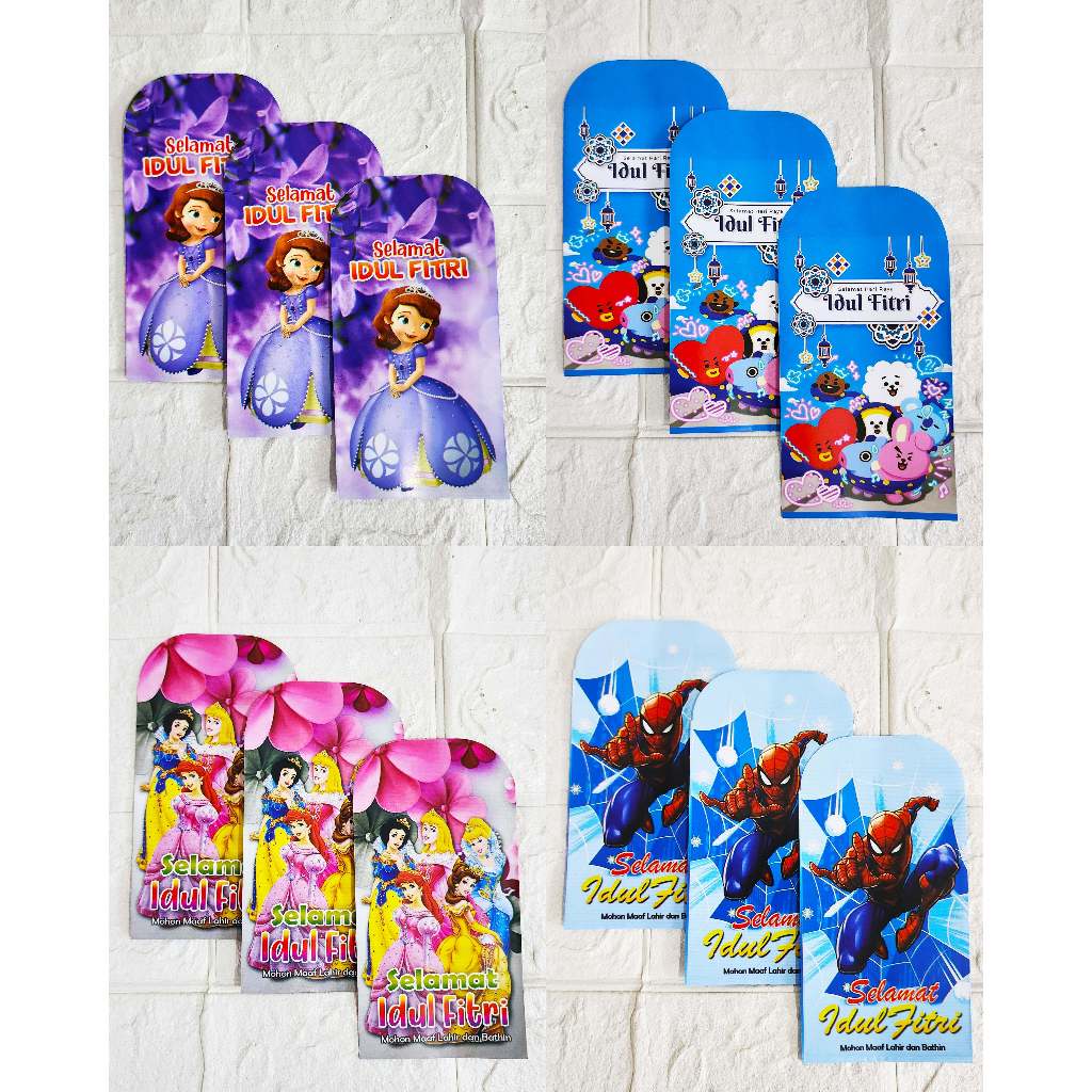 

AMPLOP / ANGPAU LEBARAN KARAKTER KARTUN HK DENGAN UKURAN MEDIUM ISI 50 PCS