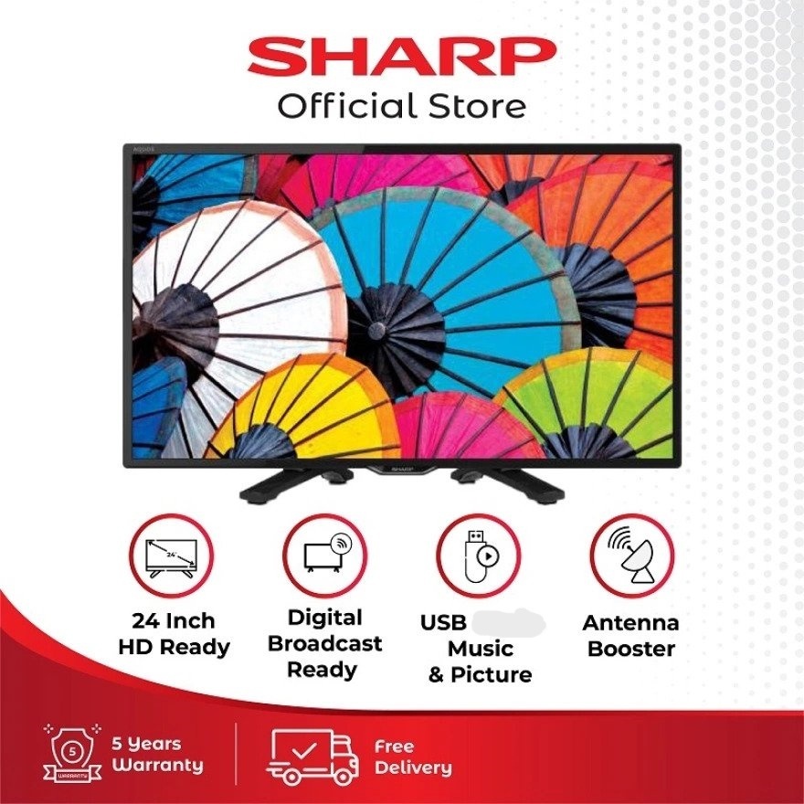 LED SHARP 2T C24DC1I / TV DIGITAL SHARP AQUOS 24 INCH 2T C24DC1I / SHARP 2T C24DC1I DVB T2 USB HDMI