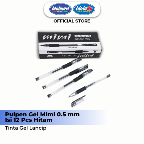 

IDOLMART Pulpen Gel Mimi 0.5 Pack Isi 12 Pcs Hitam Surabaya