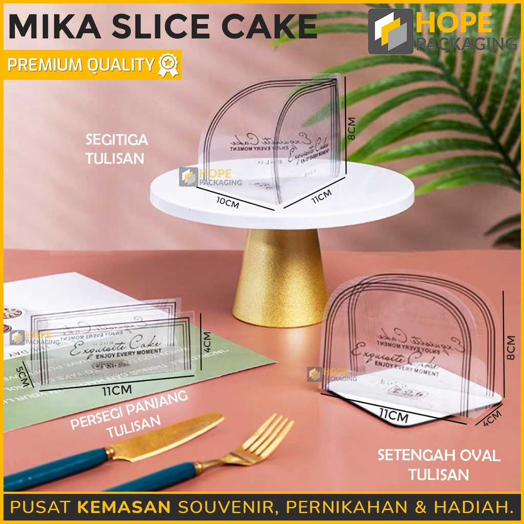 

[Harga / 10 Pcs] Mika Slice Cake Segitiga / Tray Mika Cake / Kue Tart Slice Tiramisu Oval Persegi Panjang / Mika Kue Tart