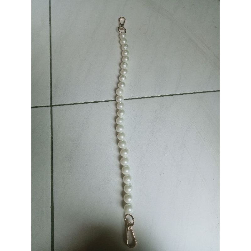 strap tas mutiara 14 mm panjang 40 cm harga untuk /pcs