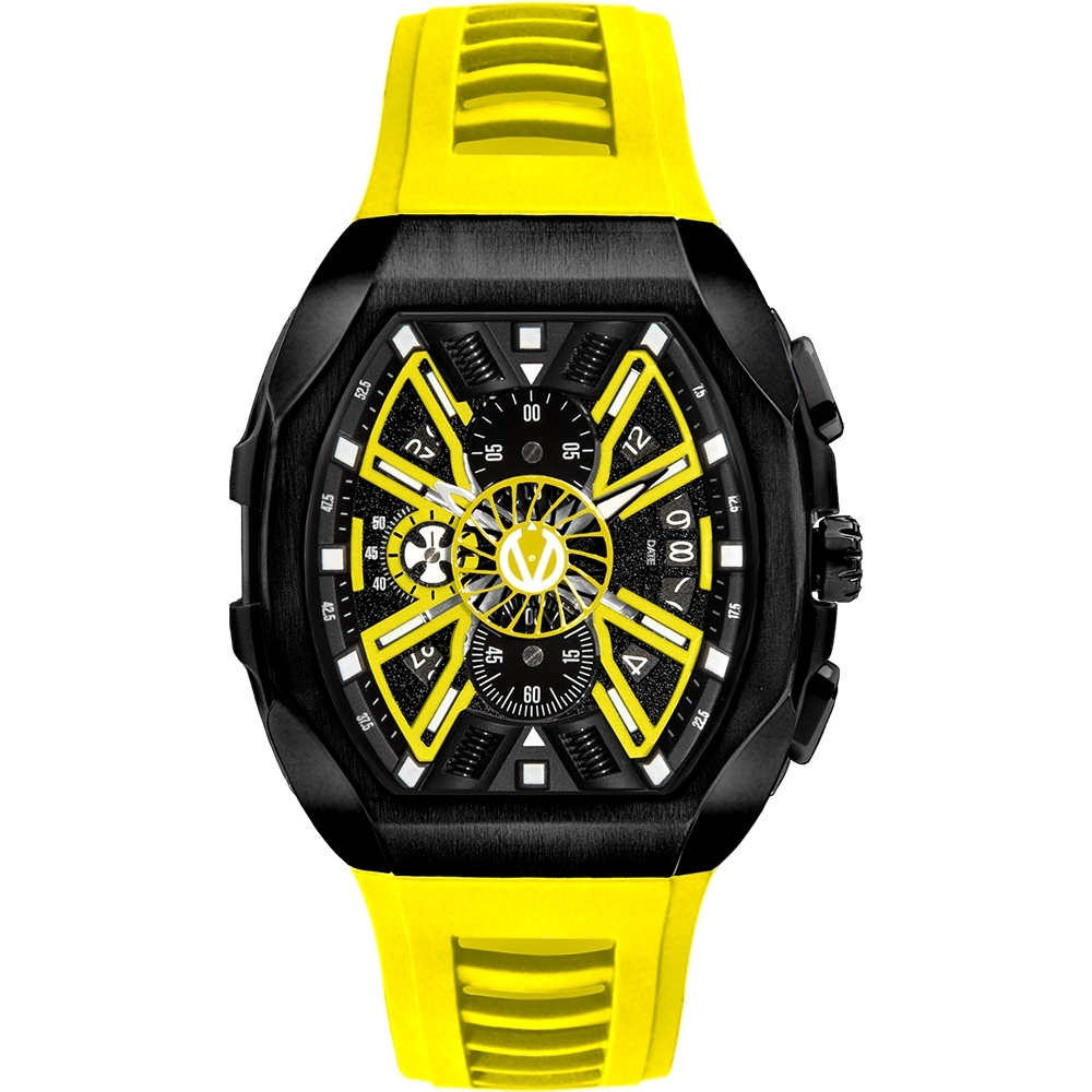 Jam Tangan Pria Tali Karet Christ Verra CV 12080G-36 BLK/YLW