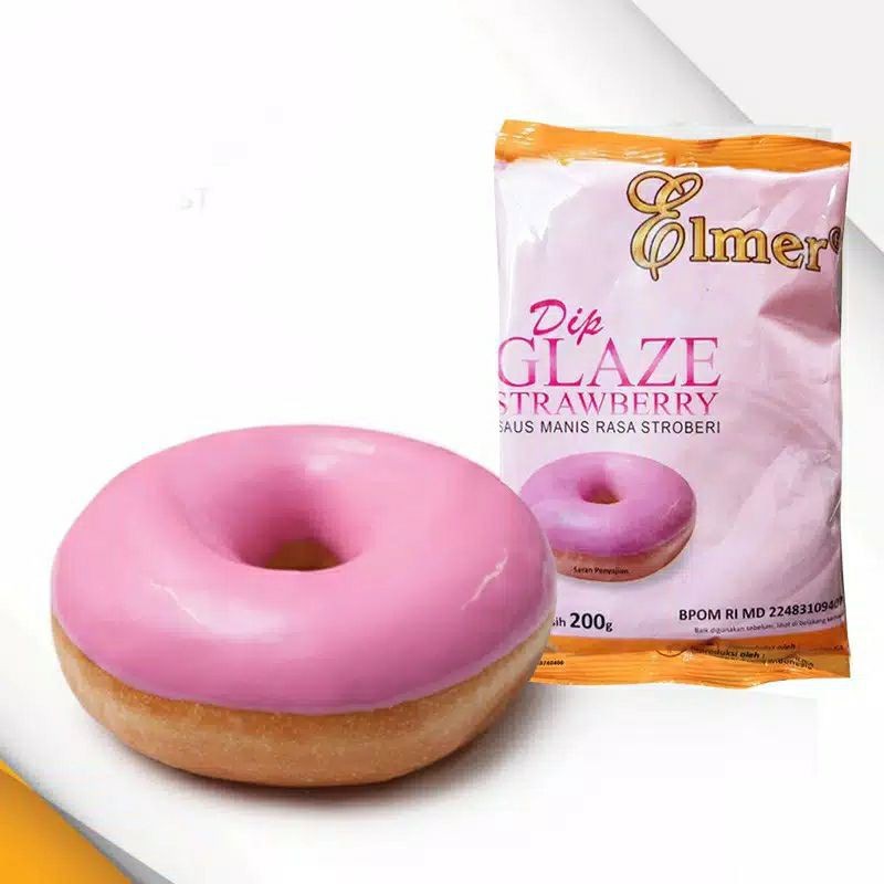 

ELMER DIP GLAZE STRAWBERRY 200GR X 1, TOPPING DONAT, CAKE DLL