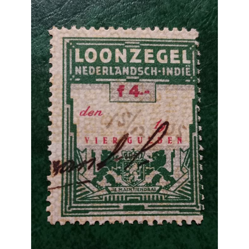 

Ned Indie Loonzegel 4 Gulden Bekas/Used
