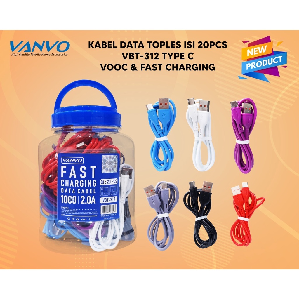 Begafiam - Vanvo Vbt312 Kabel Data Toples Micro Usb Type C Fast Charging Isi 20Pcs