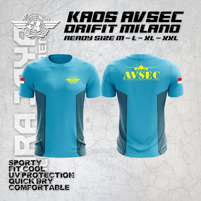Kaos Avsec/ Kaos Avsec Bahan Dryfit milano / Kaos Jersey Avsec terbaru