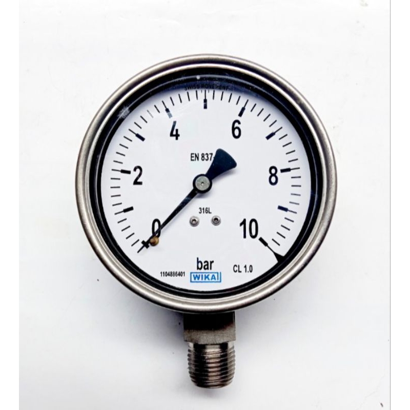 PRESSURE GAUGE 10 BAR  MANOMETER TEKANAN WIKA 4 INCHI