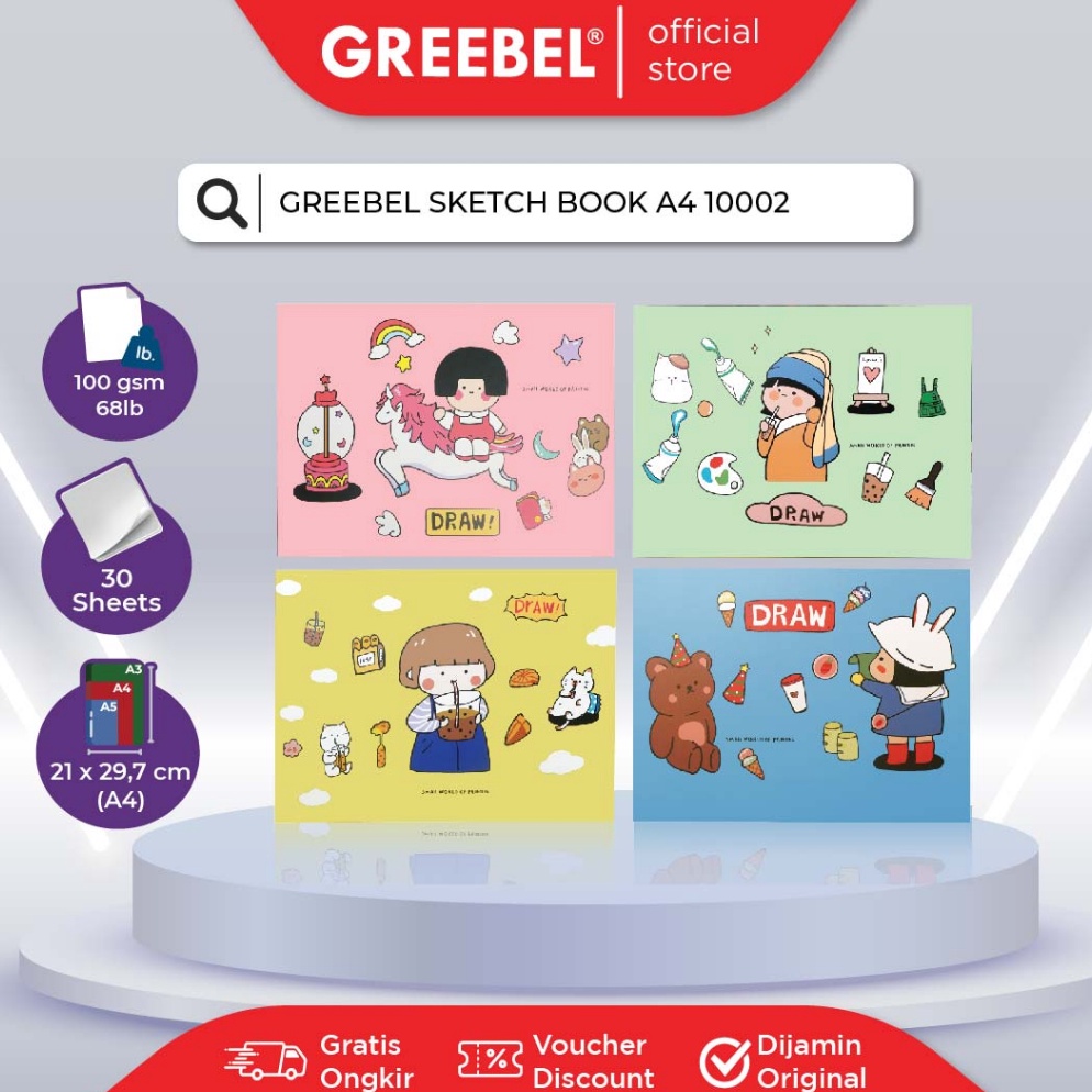

ART R35D GREEBEL SKETCHBOOK A4 12 Buku Gambar Sketsa Drawing Book
