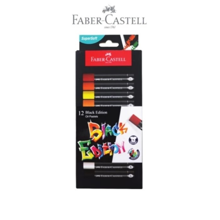 

Crayon / Oil Pastels 12 Warna Black Edition Faber Castell