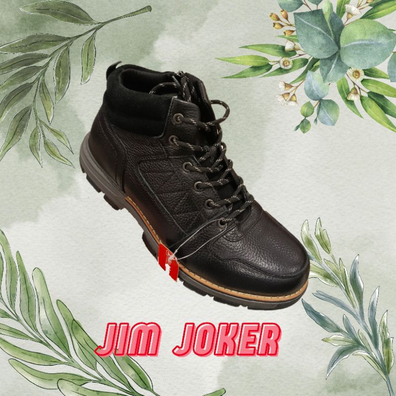 NEW SEPATU BOOTS FASHION PRIA JIM JOKER 100 KULIT ASLI KUAT KOKOH  || SEPATU KULIT PRIA BRAND JIM JO