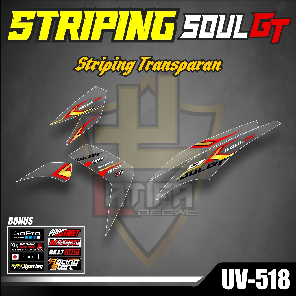 Striping Transparan Keren Motor MIO SOUL GT 115 - Sticker Variasi Semifull YAMAHA MIO SOUL GT 115 Desain Racing Terbaru