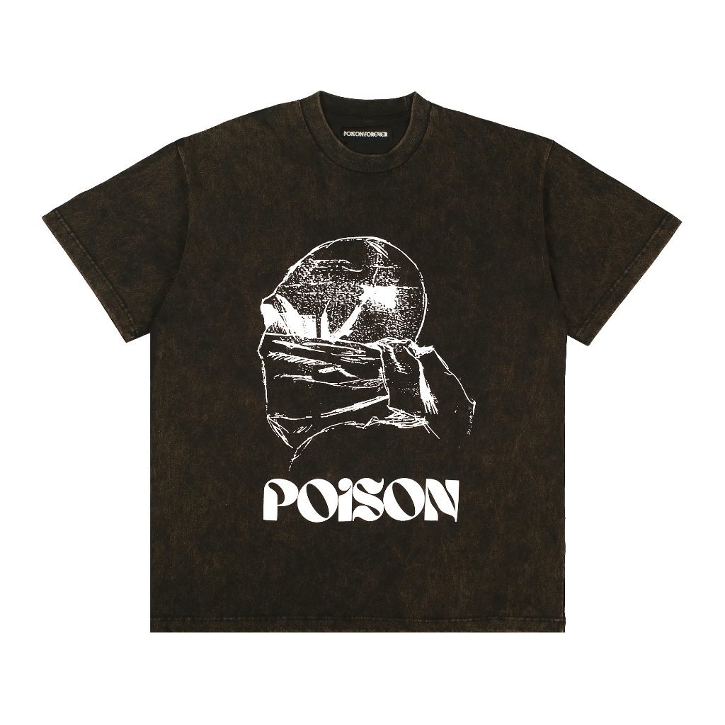 ORI POISON FOREVER - HEAVYWEIGHT TSHIRT KAOS THE MASK WASHED BLACK