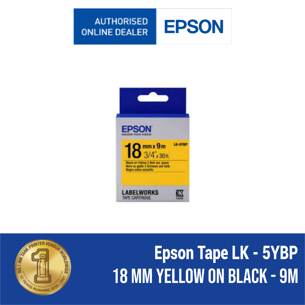 

Epson LabelWorks 18mm Black on Yellow Label Tape Catridge LK-5YBP