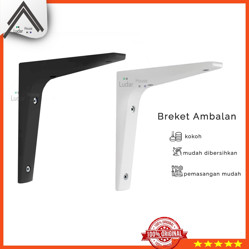 Breket Siku Dinding Penyangga Rak Papan bentuk L Shelf Bracket Breket Ambalan Plastik