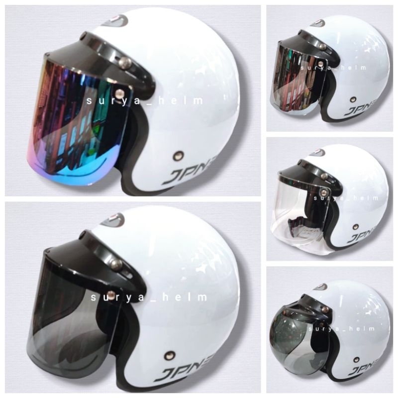 HELM CLASIC ORIGINAL JPN WARNA PUTIH METALIC