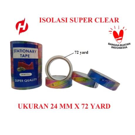 

ISOLASI SUPER CLEAR 12MMx72YARDx45MIC (45M) 100% ASLI MEREK HOKI TAPE/ 12MM x 90YARD x 45MIC (65M) / 24MMx72YARDx45MIC (45M) / 24MM x 90YARD x 45MIC (65M) SOLATIP SUPER BENING / LAKBAN BENING / SELOTIP SUPER BENING