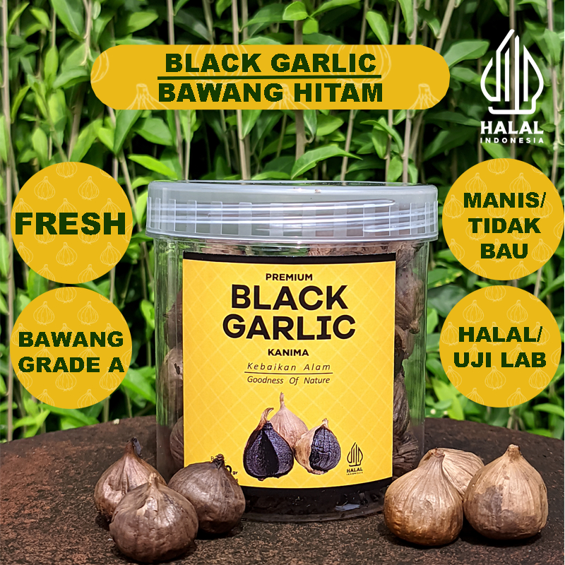 Black Garlic Bawang Hitam Tunggal 250 Gram Kanima Kualitas Premium | bawang tunggal lanang | black g