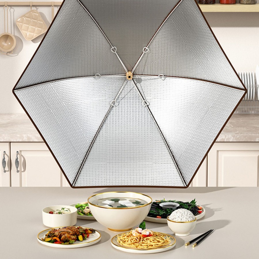 MH - Tudung Saji Meja 70cm Tahan Panas Aluminium Foil Dapur Model Lipat
