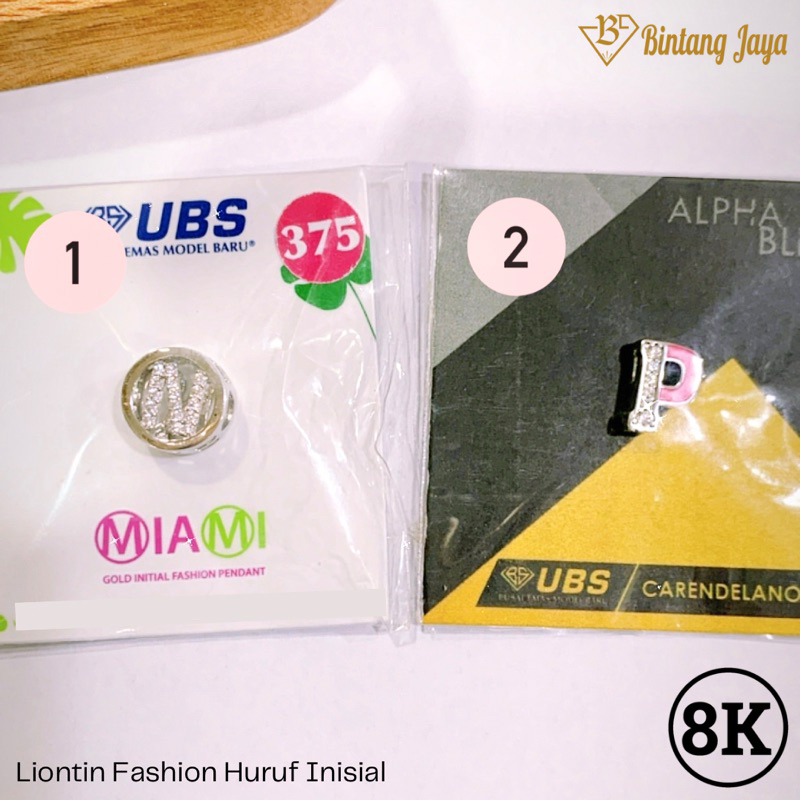 Liontin Set Charm Huruf Inisial Putih by UBS x Caren Delano x Miami - Whitegold 8K