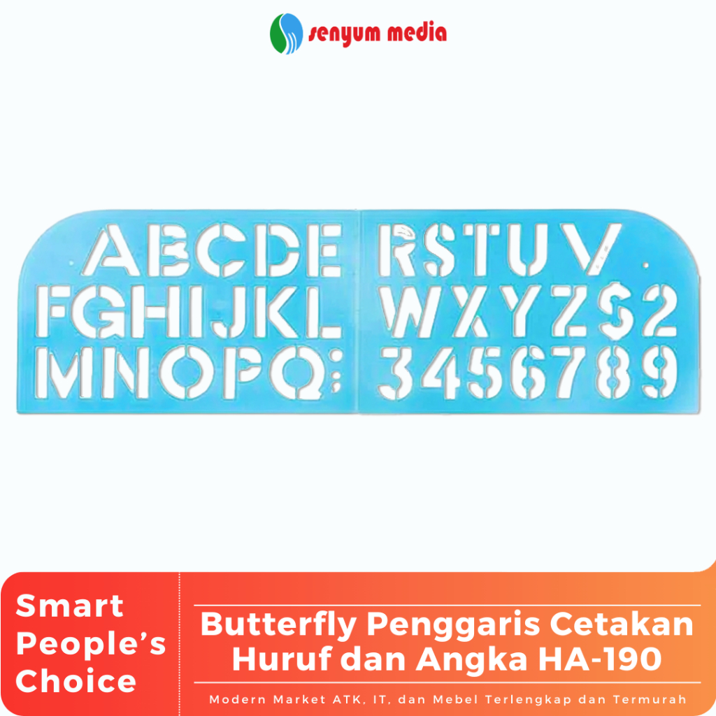 

Butterfly Penggaris Cetakan Huruf dan Angka HA-190 (1 Pcs) (S:PCS)