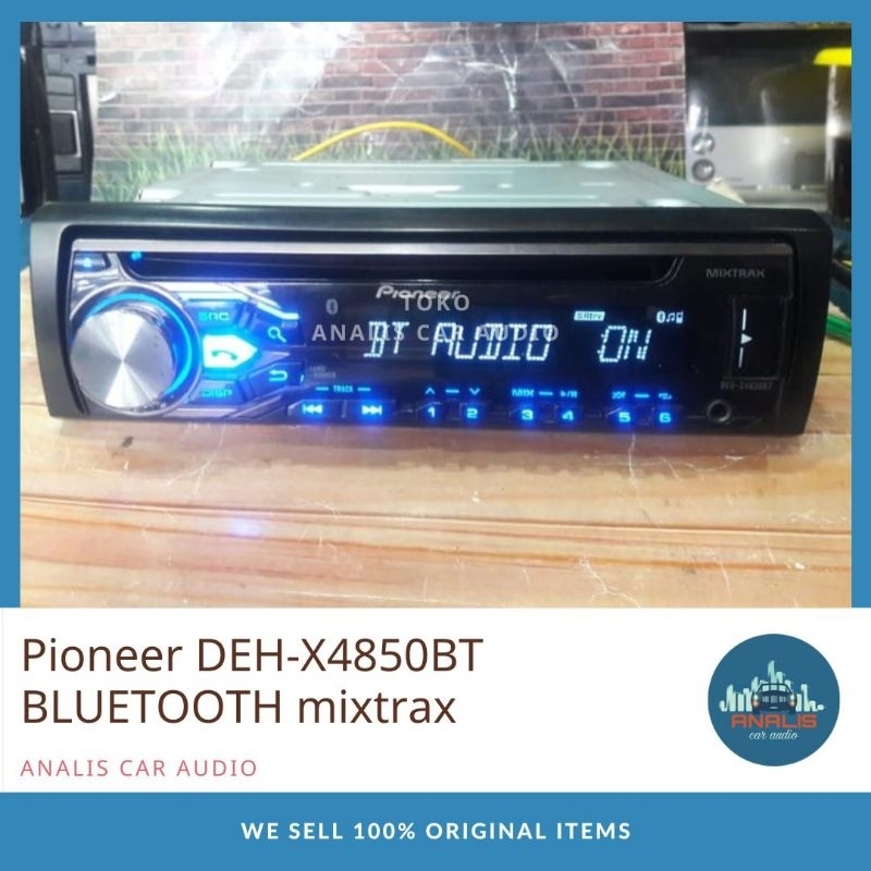 Head Unit Single Din PIONEER DEH-X4850BT BLUETOOTH mixtrax original Audio Mobil