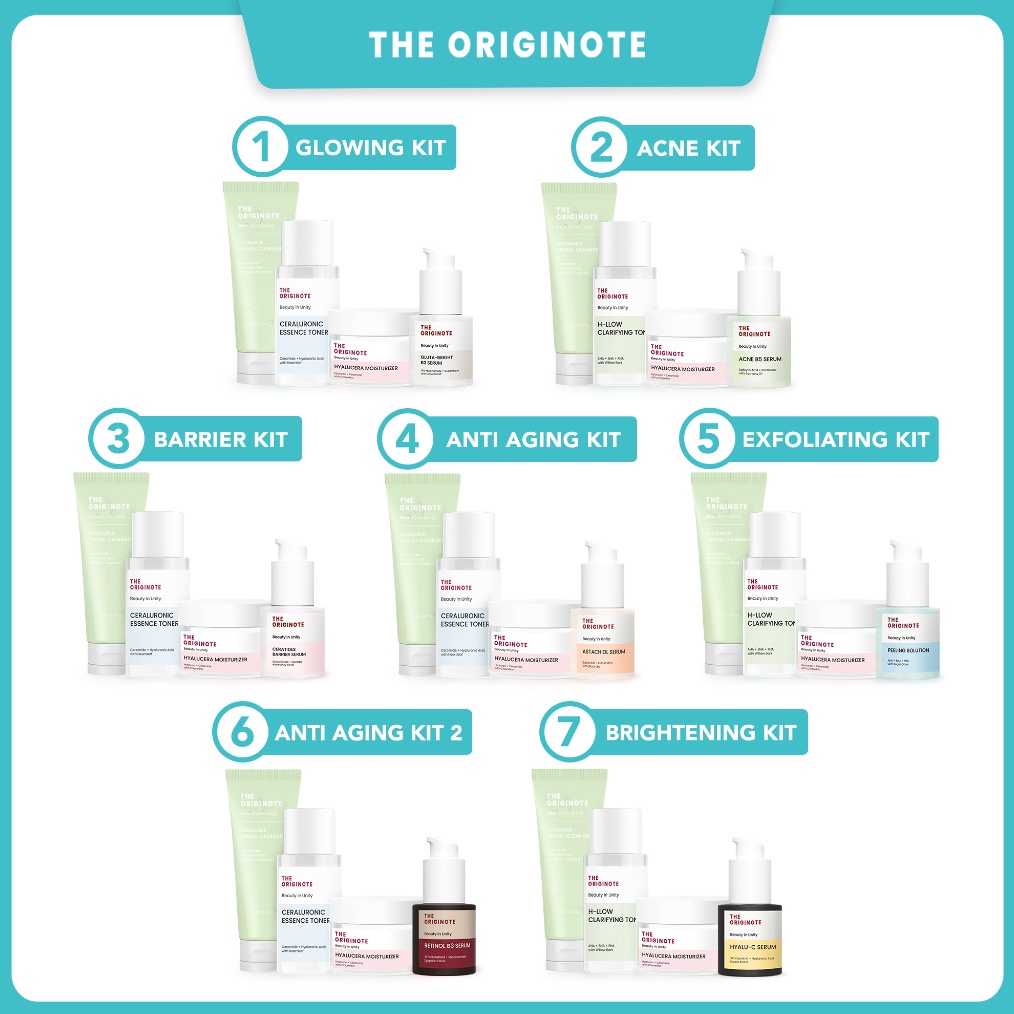 Termurah SPECIAL BUNDLE 4in1 The Originote Paket Skincare Facial Wash Toner Serum Moisturizer  ACNE 