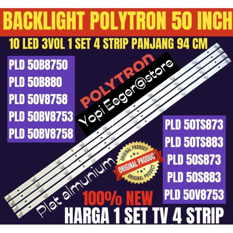 BACKLIGHT TV LCD LED POLYTRON 50 INCH PLD-50B8750- PLD-50B880- PLD-50BV8753- PLD-50V8758 BACKLIGHT T