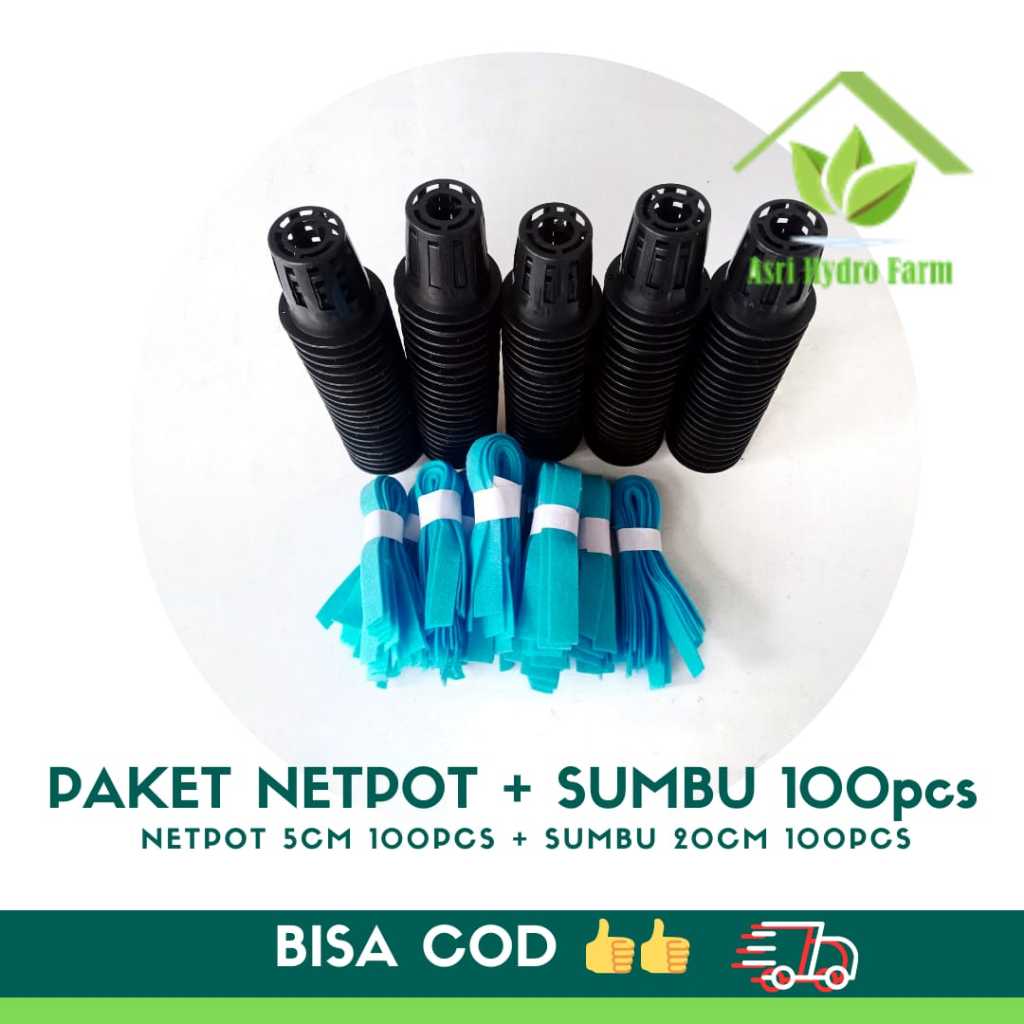 Paket 100pcs Netpot 5cm + Sumbu FLanel