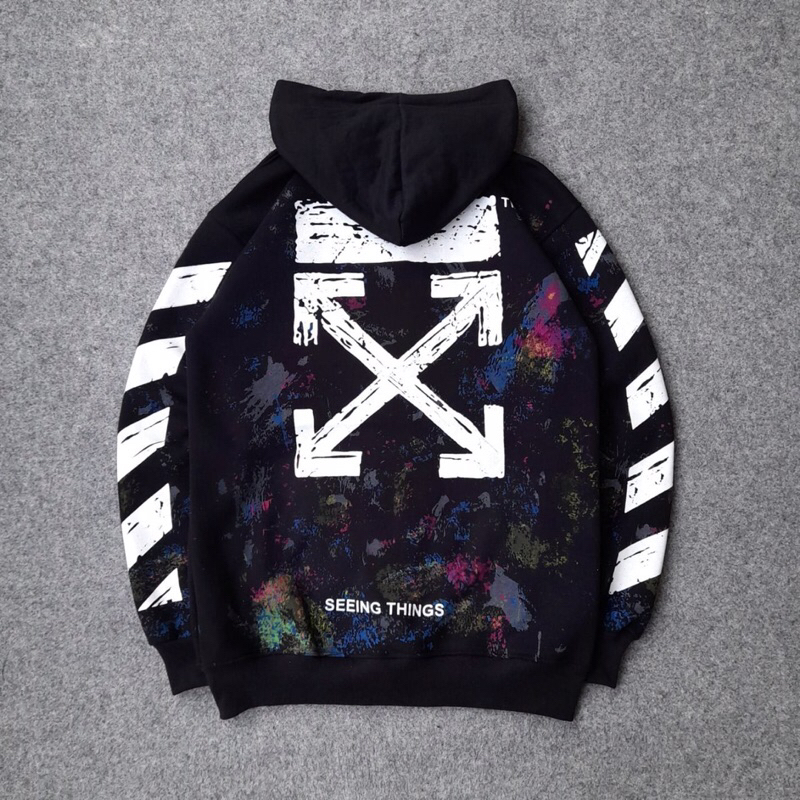 JAKET HOODIE OFFWHITE GALAXY / JAKET SWEATER OFF WHITE ABSTRAK / SWEATER MURAH