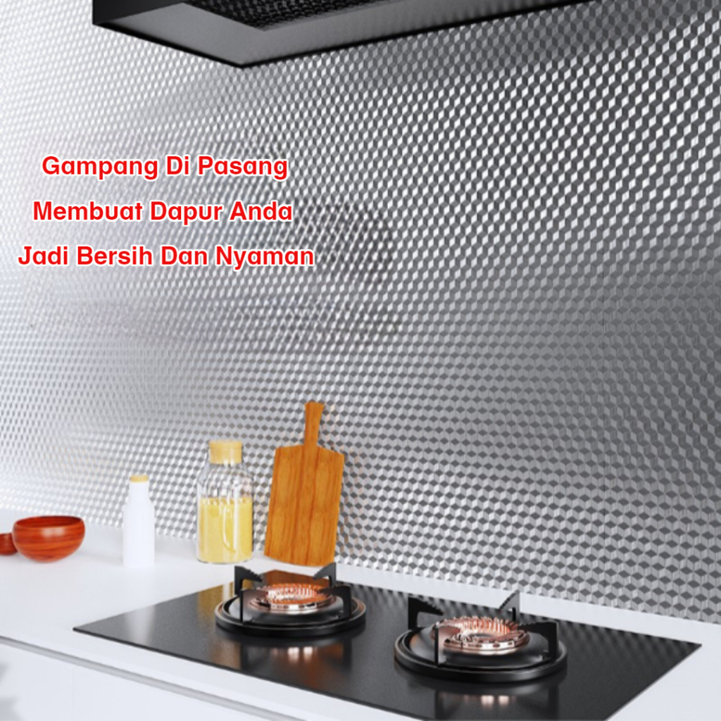 PROMO-Wallpaper Dapur Almunium Foil 60cm x 100cm Wallpaper Almunium Foil Sticker Almunium Foil