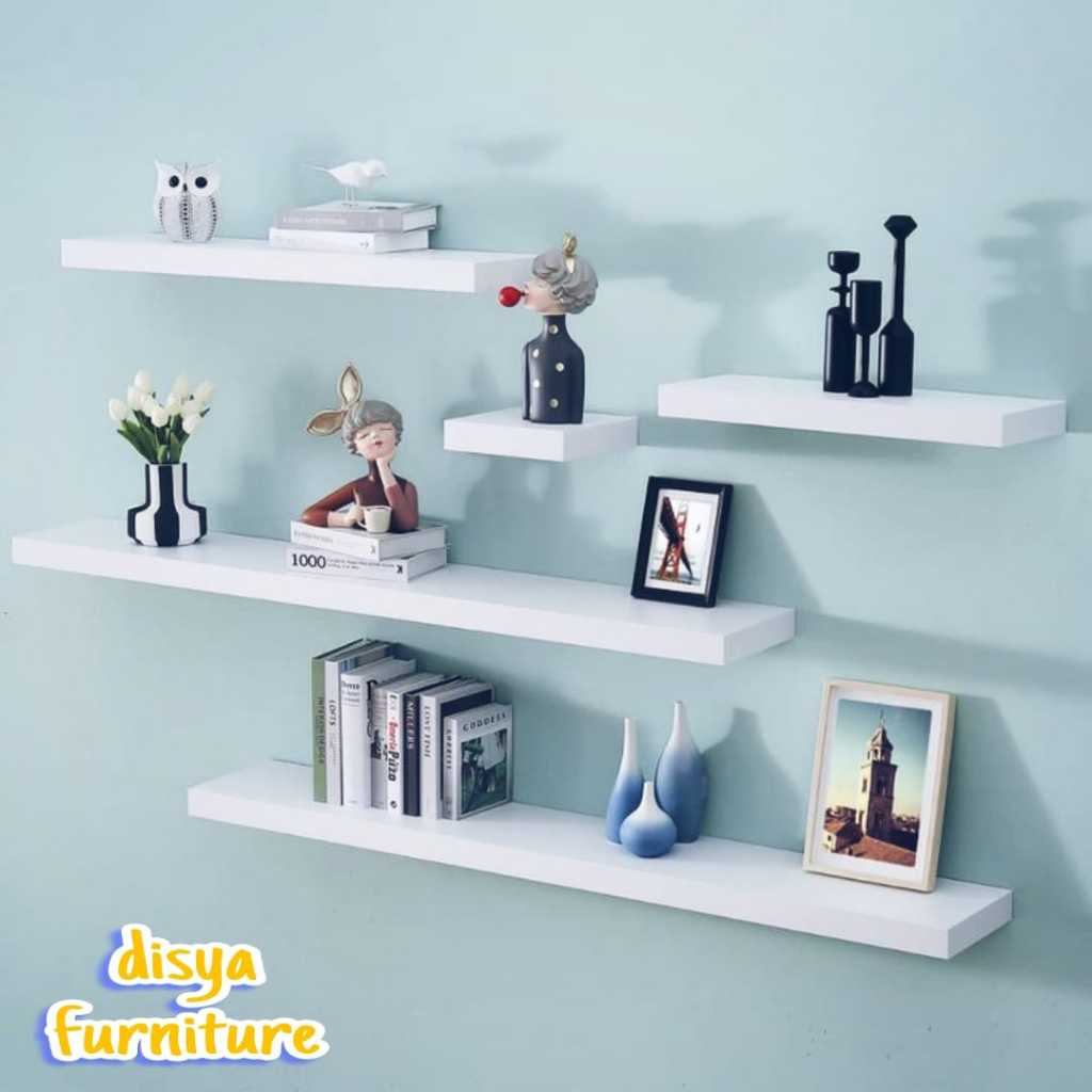 Rak gantung Ambalan model Melayang untuk sudut ruang tamu Minimalis