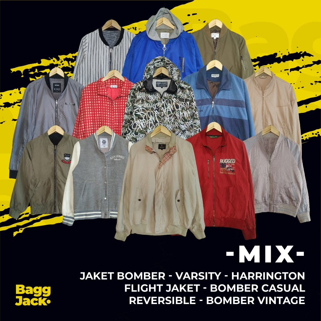 Jaket Bomber - Varsity - Harrington - Flight Jaket - Bomber Casual - Reversible - Bomber Vintage
