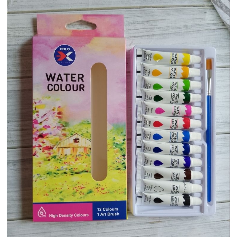 

CAT WATER COLOUR POLO NM-868/3018 12 WARNA 6ML FREE KUAS