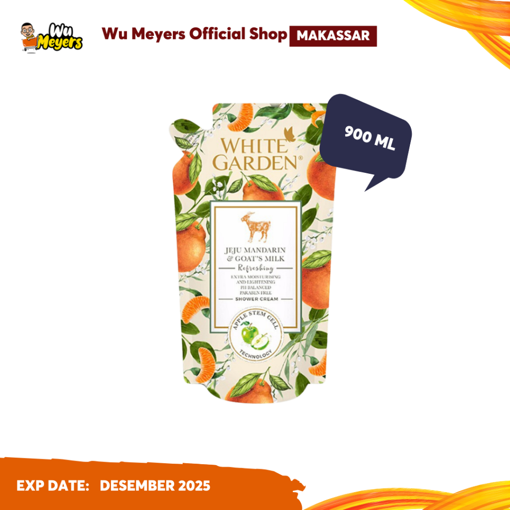 White Garden Jeju Mandarin Refill 900mL | Shower Garden Sabun Cair Susu Kambing - Wu Meyers Makassar
