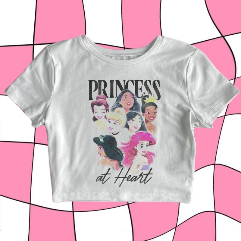 CROP TOP VINTAGE PRINCESS ALL STAR | CROP TEE Y2K STYLE FASHION | BABY TEE SLIM FIT VINTAGE | BAJU C