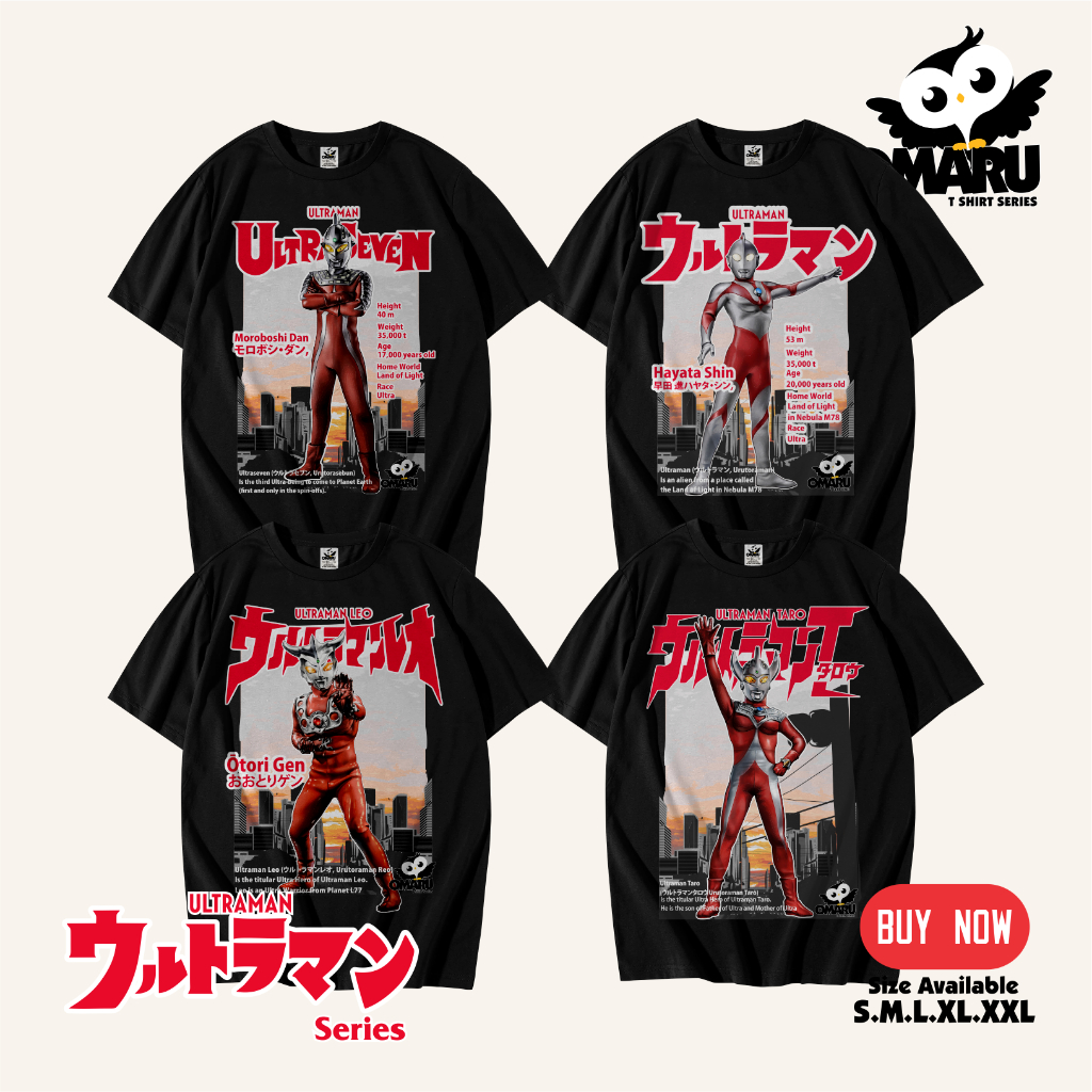 OMARU Baju Kaos Dewasa Ultraman seri Unisex Ultraman Zoffy Ultraman Taro Ultraman Seven Ultraman Leo