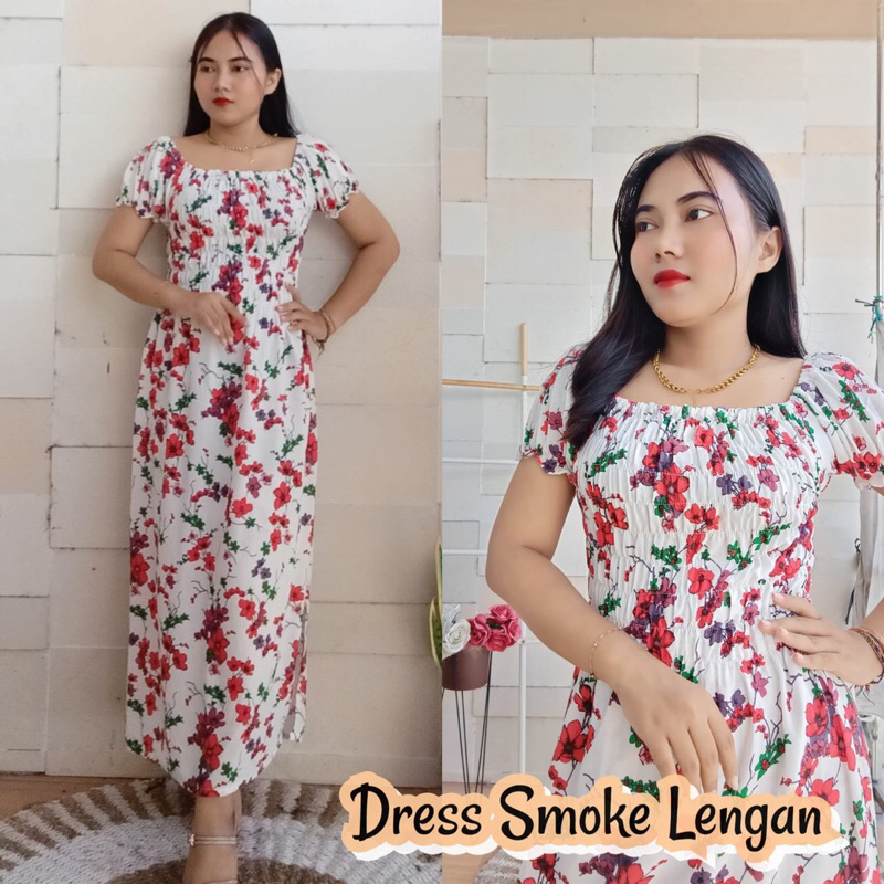 LONG DRESS SMOKE BUNGA BUNGA