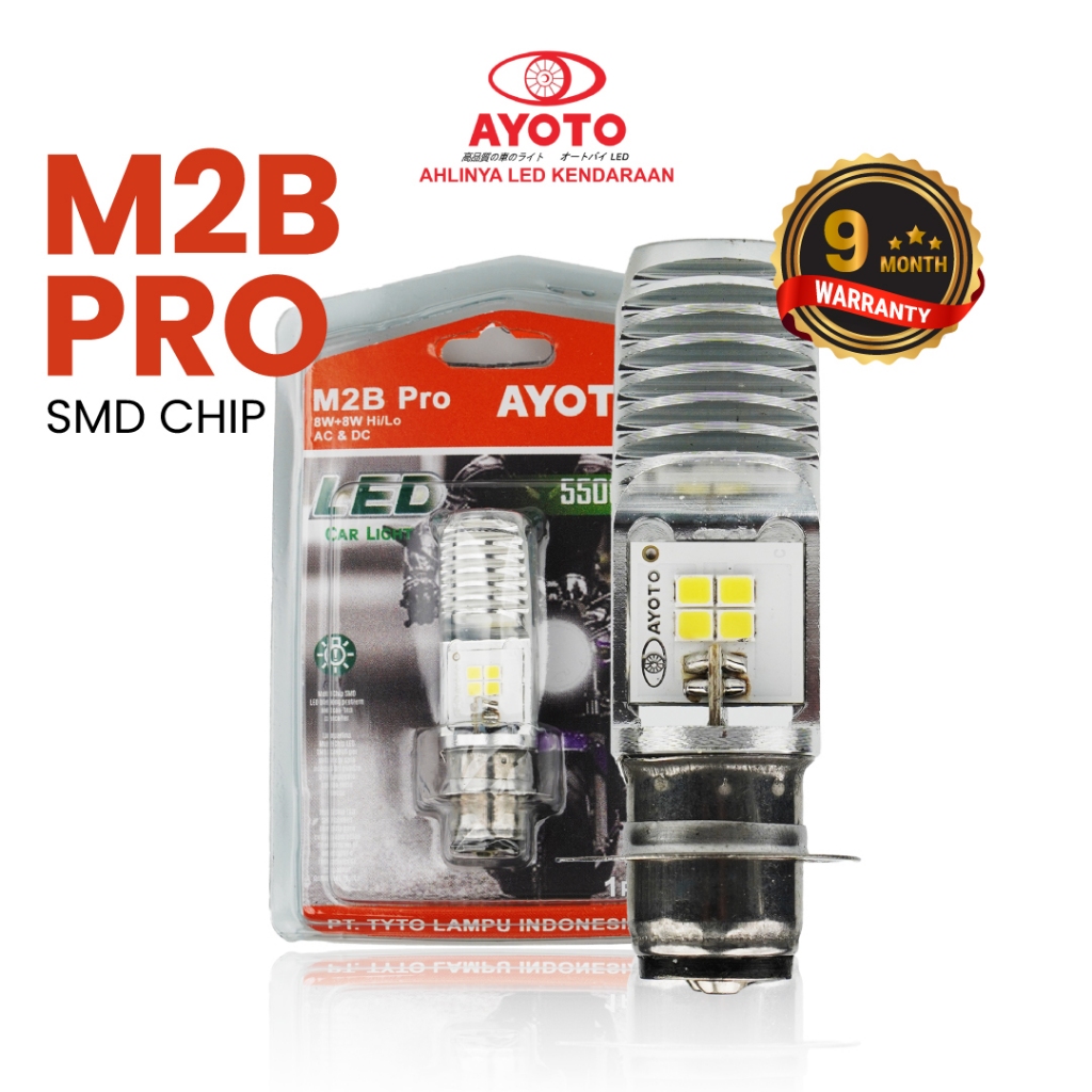 Lampu motor led motor bebek/matic AYOTO M2B PRO ac dc HI/LO
