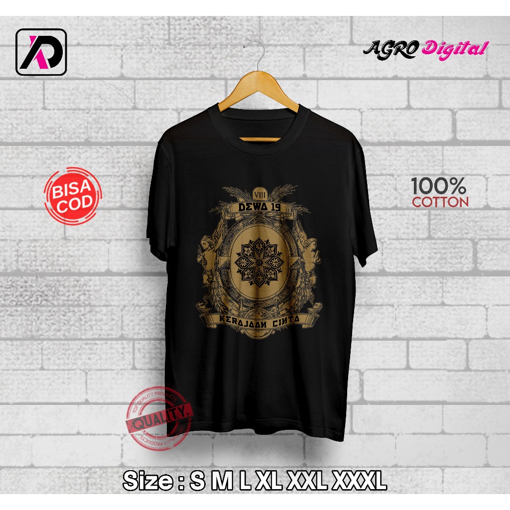 Kaos Custom Dewa 19 Kerajaan Cinta | Kaos Distro (Bisa Desain Sesukamu)