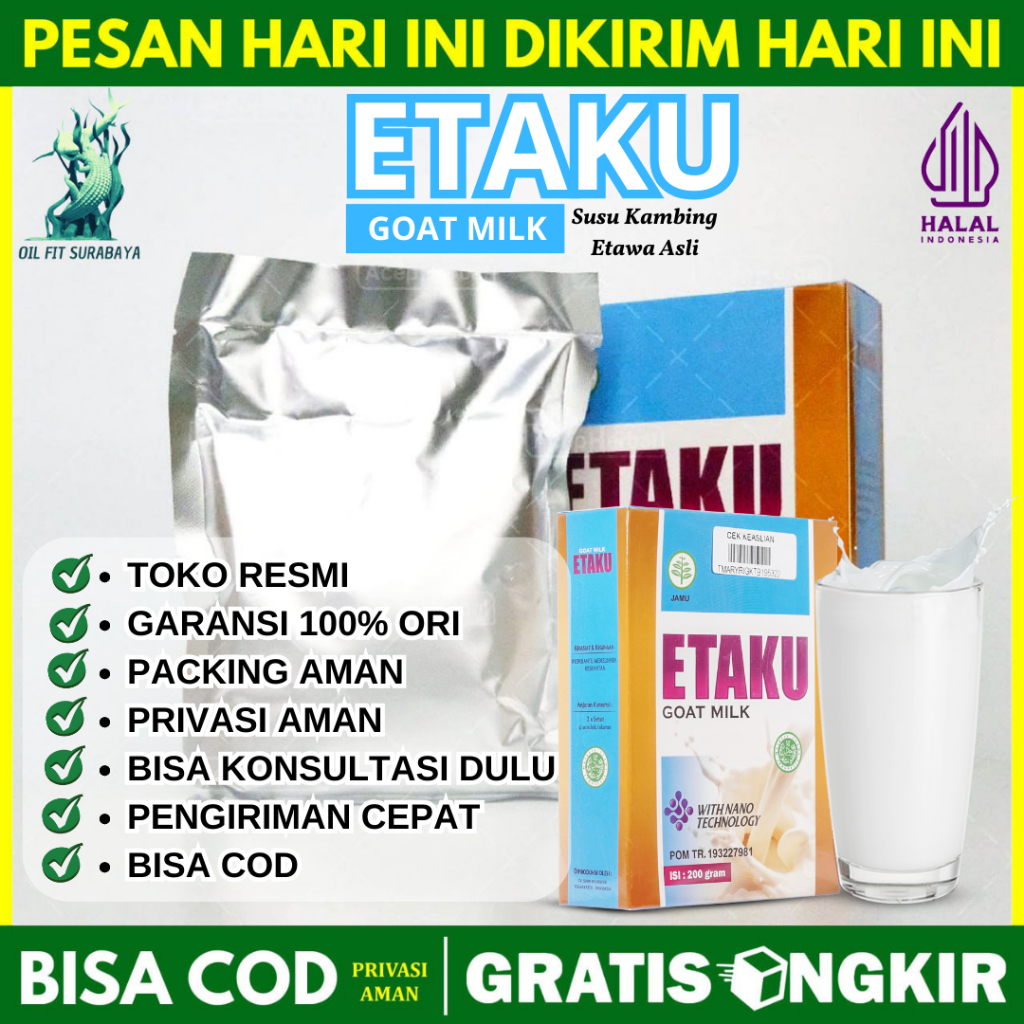 ETAKU GOAT MILK 100% Asli Susu Kambing Etawa Multikhasiat Atasi Nyeri Tulang Dan Sendi Gangguan Pern