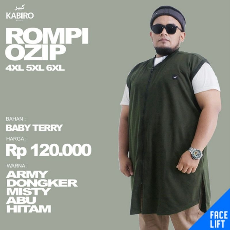 Rompi Shalat Ozip KABIRO Pria Dewasa Big Size Jumbo Ukuran 4XL 5XL 6XL
