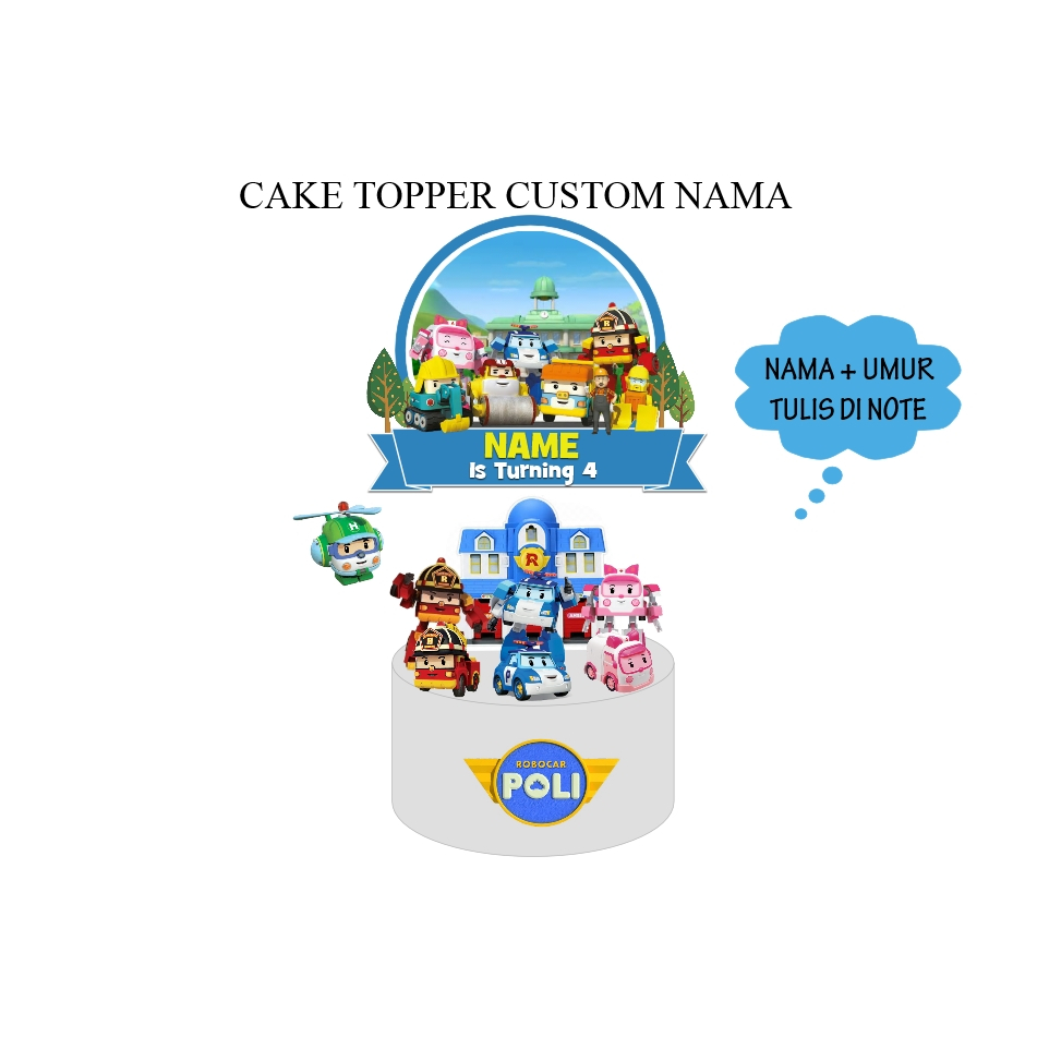 CAKE TOPPER ROBOCAR POLI
