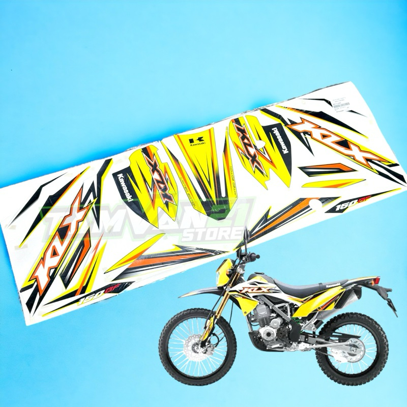 STICKER STIKER KLX 150BF SE EXTREME 2017 KUNING/PUTIH ORIGINAL