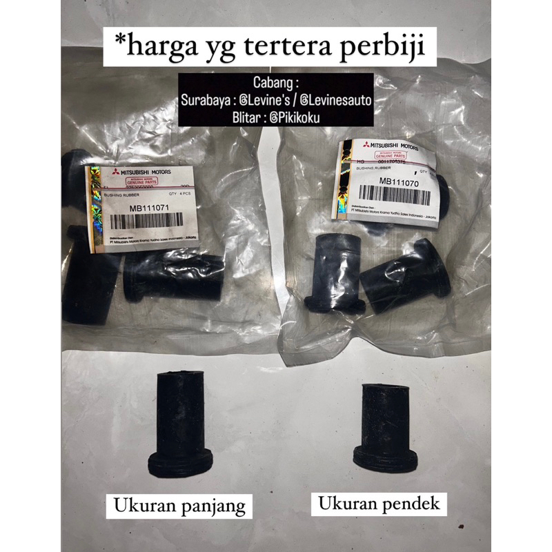karet bos per l300 original panjang MB111071 / karet per l300 original pendek MB111070 / bushing rub